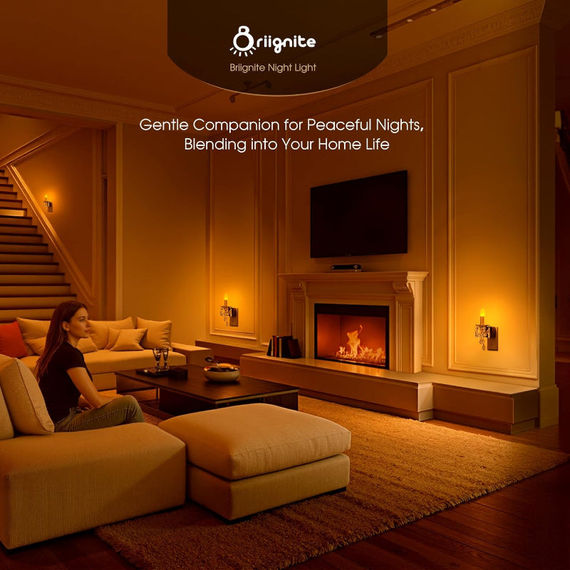 ✨Candle Night Light – Dimmable LED Amber Nightlight with Dusk-to-Dawn Sensor