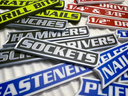 🛠️ Custom Premium Magnetic Toolbox Labels for Tool Organization - 12 Pack of High Quality 3D Printed Personalized Magnets