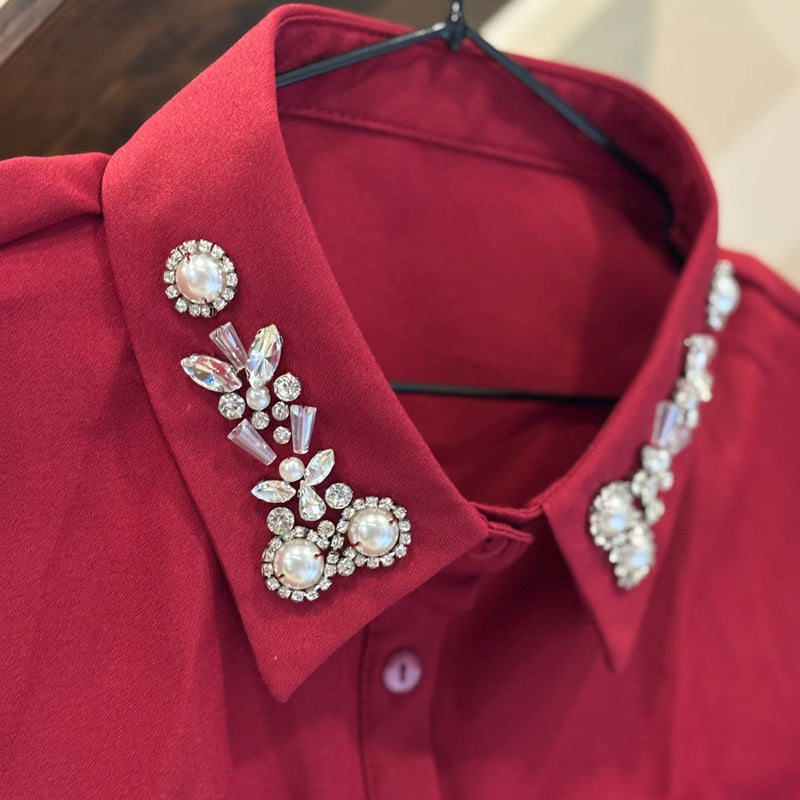 Diamond And Pearl Fake Collar