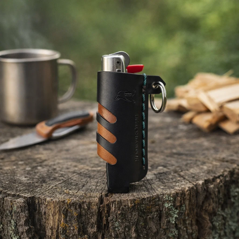 Leather Lighter Cover | Hand-Stitched & Veg-Tanned 🌲🗺️✨