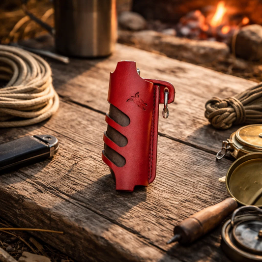 Leather Lighter Cover | Hand-Stitched & Veg-Tanned 🌲🗺️✨