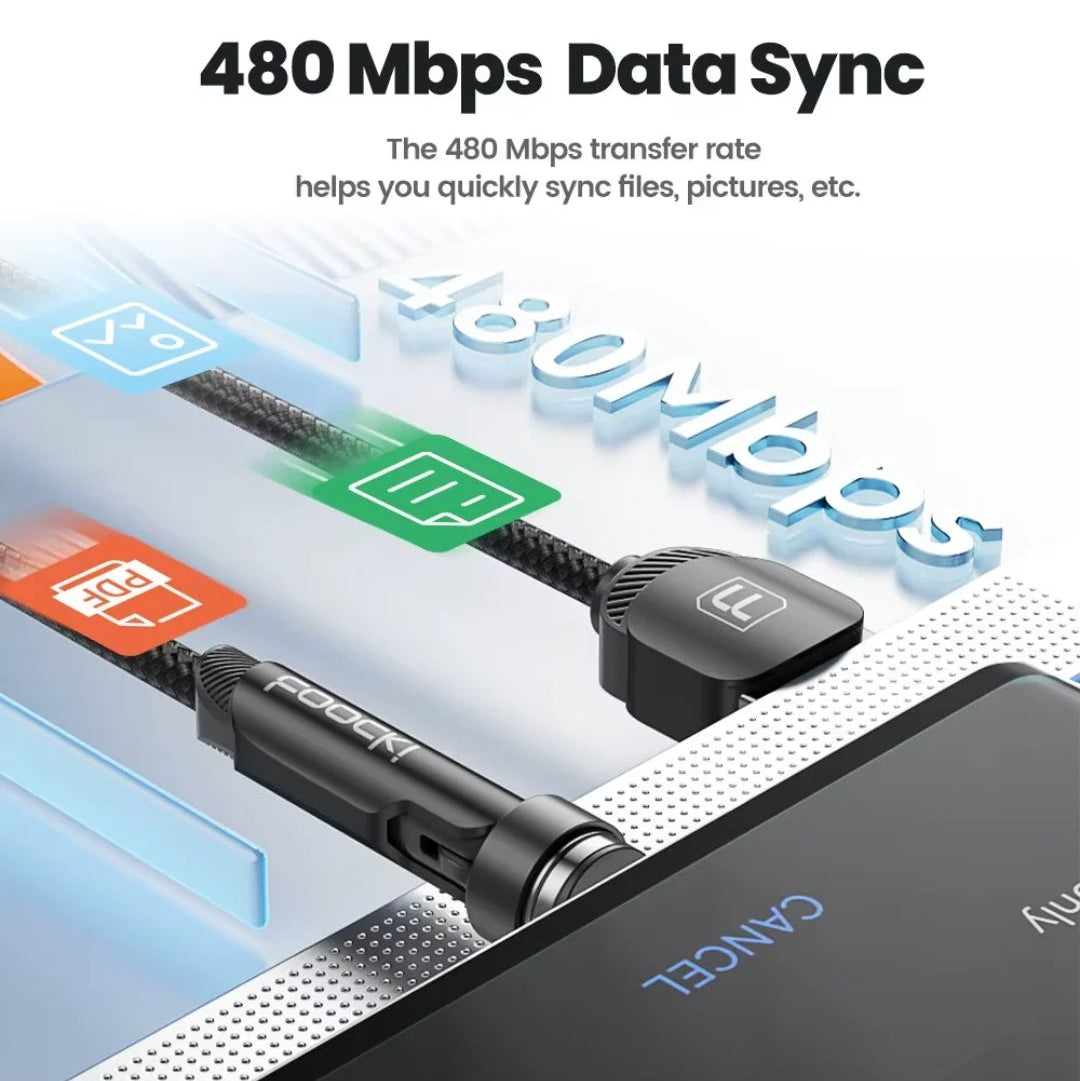 ⚡ 540° Rotating Magnetic Charging Cable 🧲