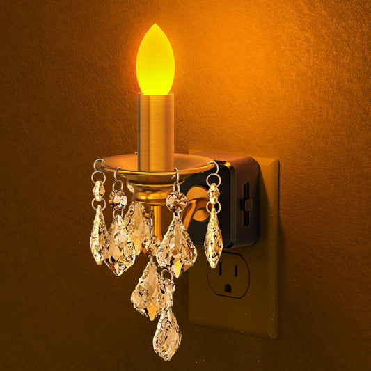 ✨Candle Night Light – Dimmable LED Amber Nightlight with Dusk-to-Dawn Sensor
