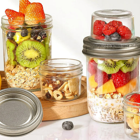 🌞 [Meal Prep Essential] Leak-Proof Overnight Oats Jar | Grab-and-Go Freshness! 🍓🥛
