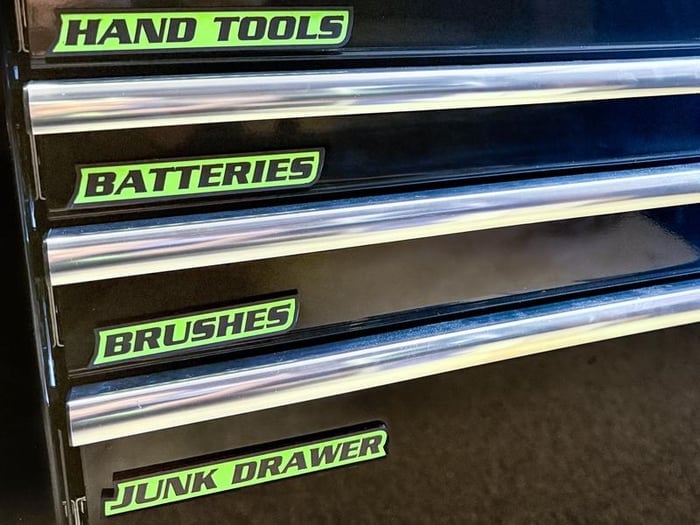 🛠️ Custom Premium Magnetic Toolbox Labels for Tool Organization - 12 Pack of High Quality 3D Printed Personalized Magnets