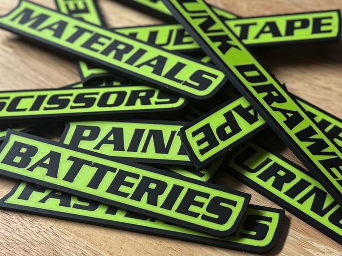 🛠️ Custom Premium Magnetic Toolbox Labels for Tool Organization - 12 Pack of High Quality 3D Printed Personalized Magnets