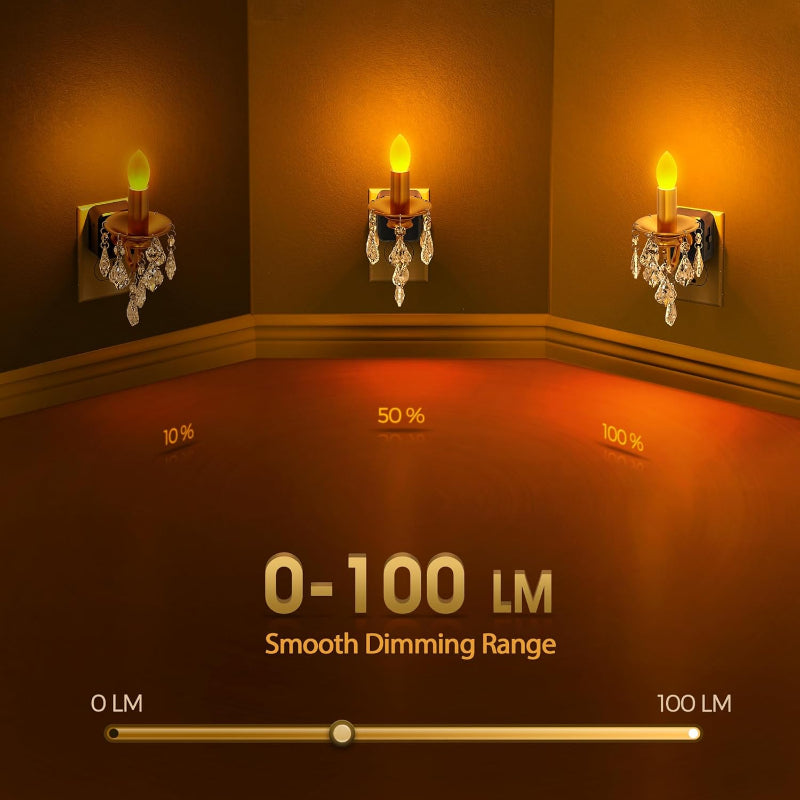 ✨Candle Night Light – Dimmable LED Amber Nightlight with Dusk-to-Dawn Sensor