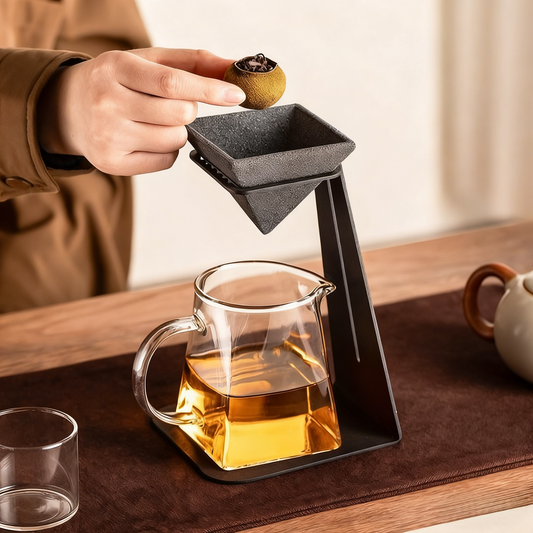 ☕🍵 Porous Mineral Filtration Funnel with Metal Stand