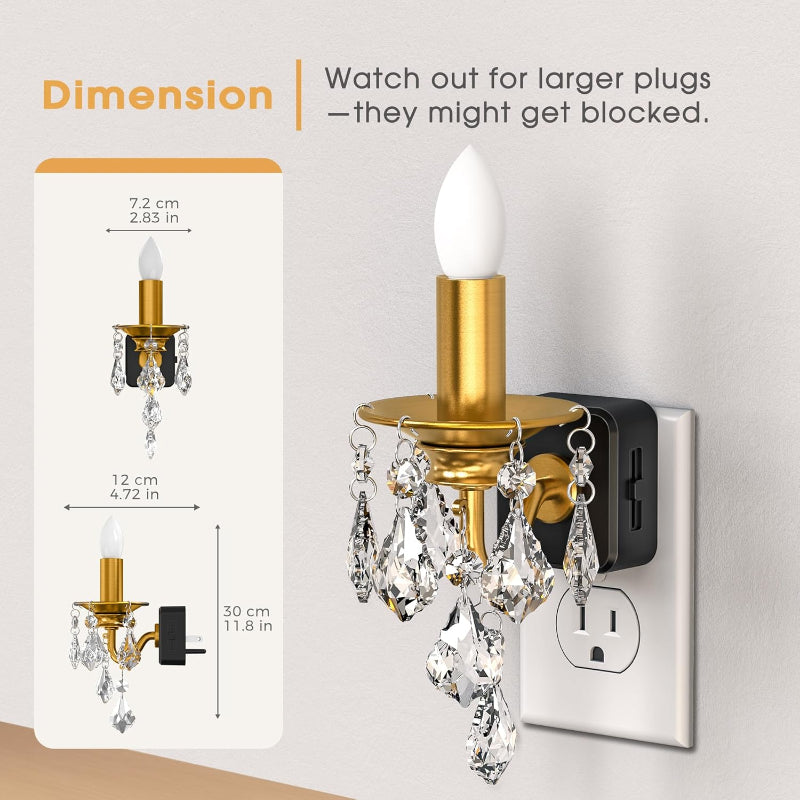 ✨Candle Night Light – Dimmable LED Amber Nightlight with Dusk-to-Dawn Sensor