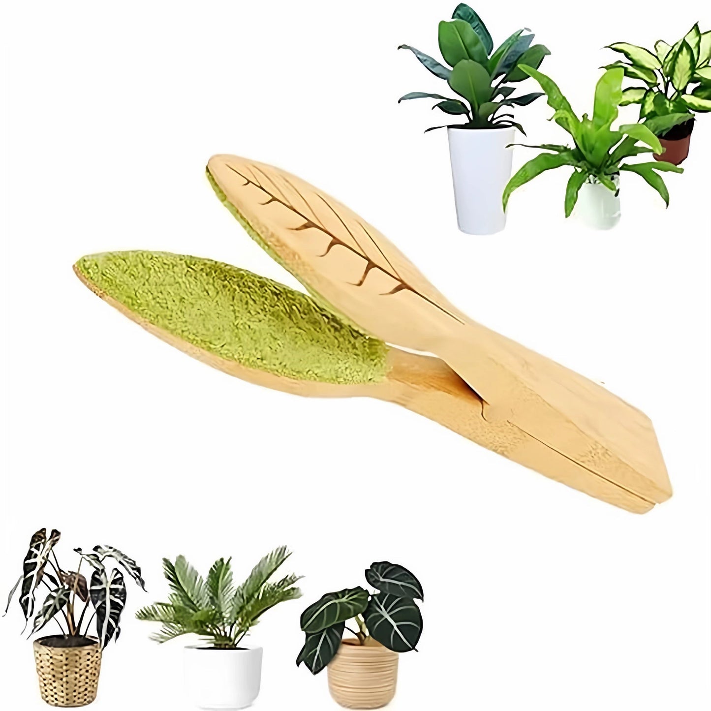 🍃 Creative Wooden Leaf Cleaning Tool Set