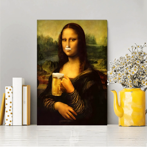 Imitation Mona Lisa Art Decoration,Funny Vintage Toilet Humor Room Decor