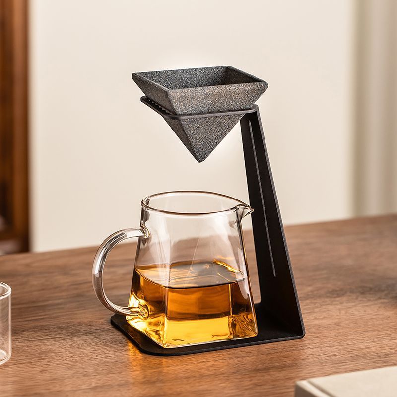 ☕🍵 Porous Mineral Filtration Funnel with Metal Stand