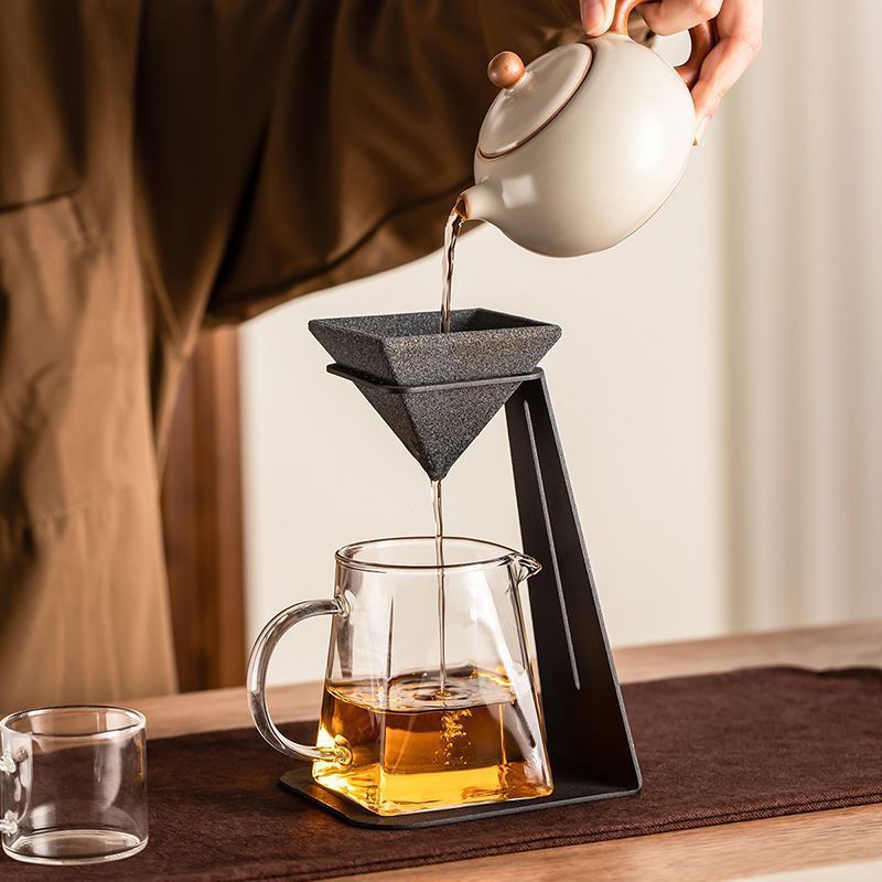 ☕🍵 Porous Mineral Filtration Funnel with Metal Stand