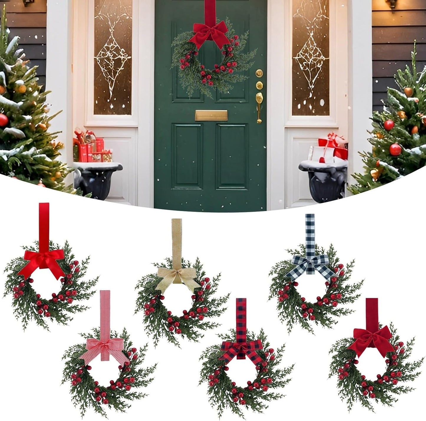 🎄 Versatile mini Christmas wreaths – The perfect festive decoration for any corner!