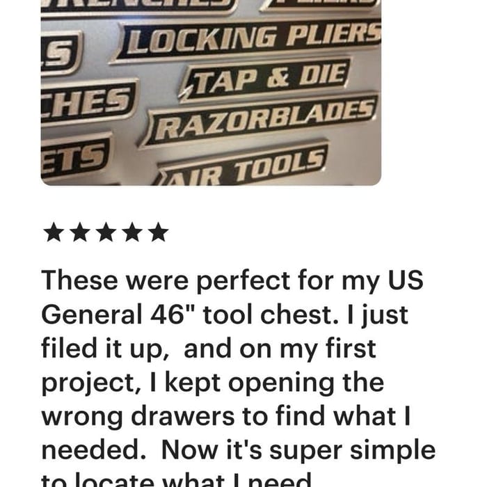 🛠️ Custom Premium Magnetic Toolbox Labels for Tool Organization - 12 Pack of High Quality 3D Printed Personalized Magnets