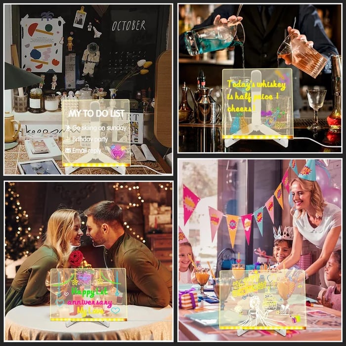 🔥LAST DAY SALE - 49% OFF🎁Acrylic LED Message Board - For Vibrant, Endless Expression!