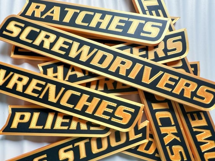 🛠️ Custom Premium Magnetic Toolbox Labels for Tool Organization - 12 Pack of High Quality 3D Printed Personalized Magnets