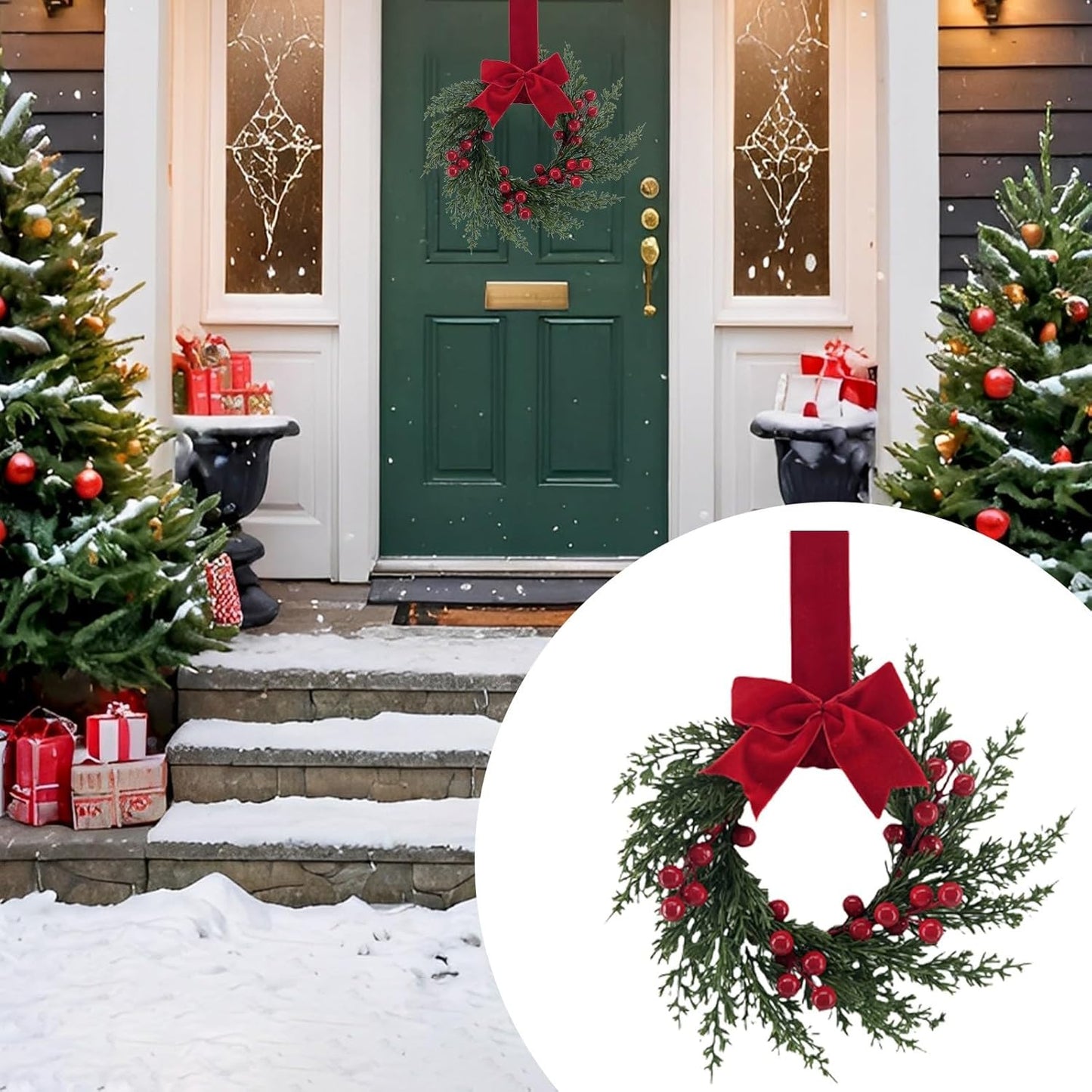 🎄 Versatile mini Christmas wreaths – The perfect festive decoration for any corner!